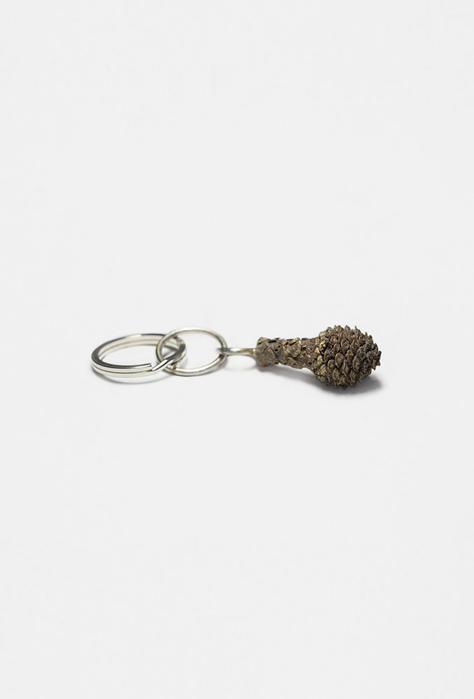 Early pine cone keyring